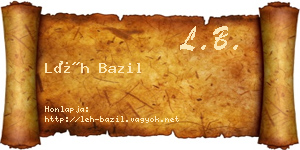 Léh Bazil névjegykártya